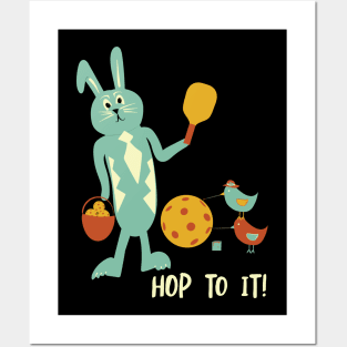 Pickleball Easter Bunny Hop to It Posters and Art